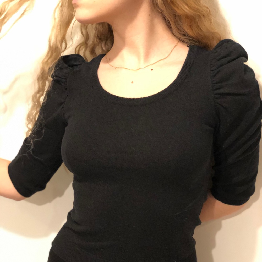 Black thin sweater- 3/4 sleeves